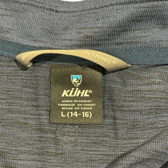 Kuhl 1/4 Zip Pullover Sweater Youth L 14-16 Blue Hiking Outdoors - Picture 3 of 14